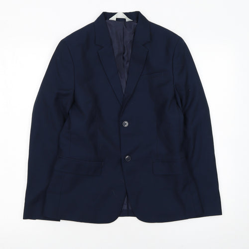H&M Boys Blue 10 Years Regular Fit Single-Breasted Blazer Jacket