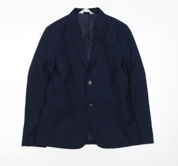 H&M Boys Blue 10 Years Regular Fit Single-Breasted Blazer Jacket