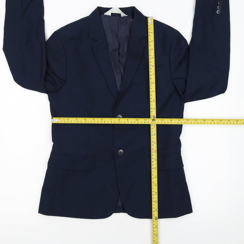 H&M Boys Blue 10 Years Regular Fit Single-Breasted Blazer Jacket