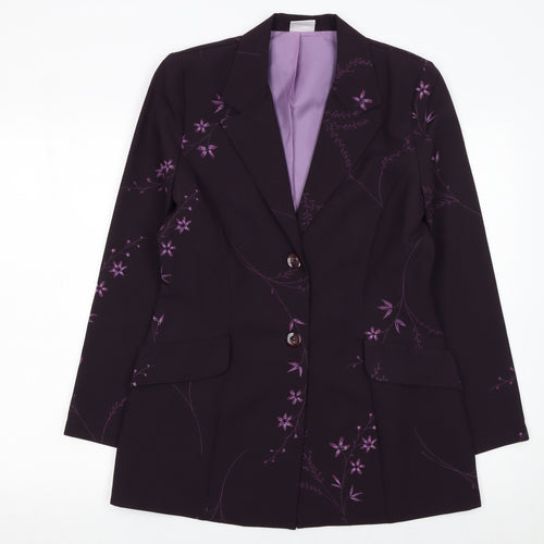 Select Women’s Purple Floral Single-Breasted Blazer Size 12