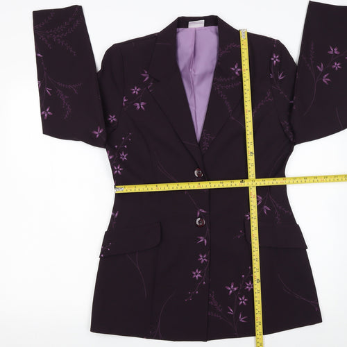 Select Women’s Purple Floral Single-Breasted Blazer Size 12