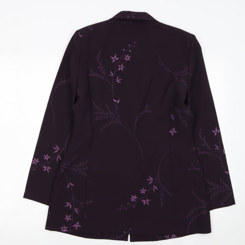 Select Women’s Purple Floral Single-Breasted Blazer Size 12