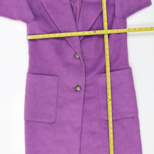 Marks and Spencer Women Purple Long Wool Blend Overcoat Size 8