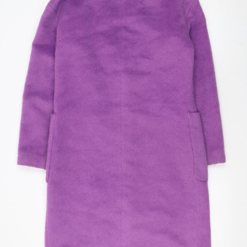 Marks and Spencer Women Purple Long Wool Blend Overcoat Size 8