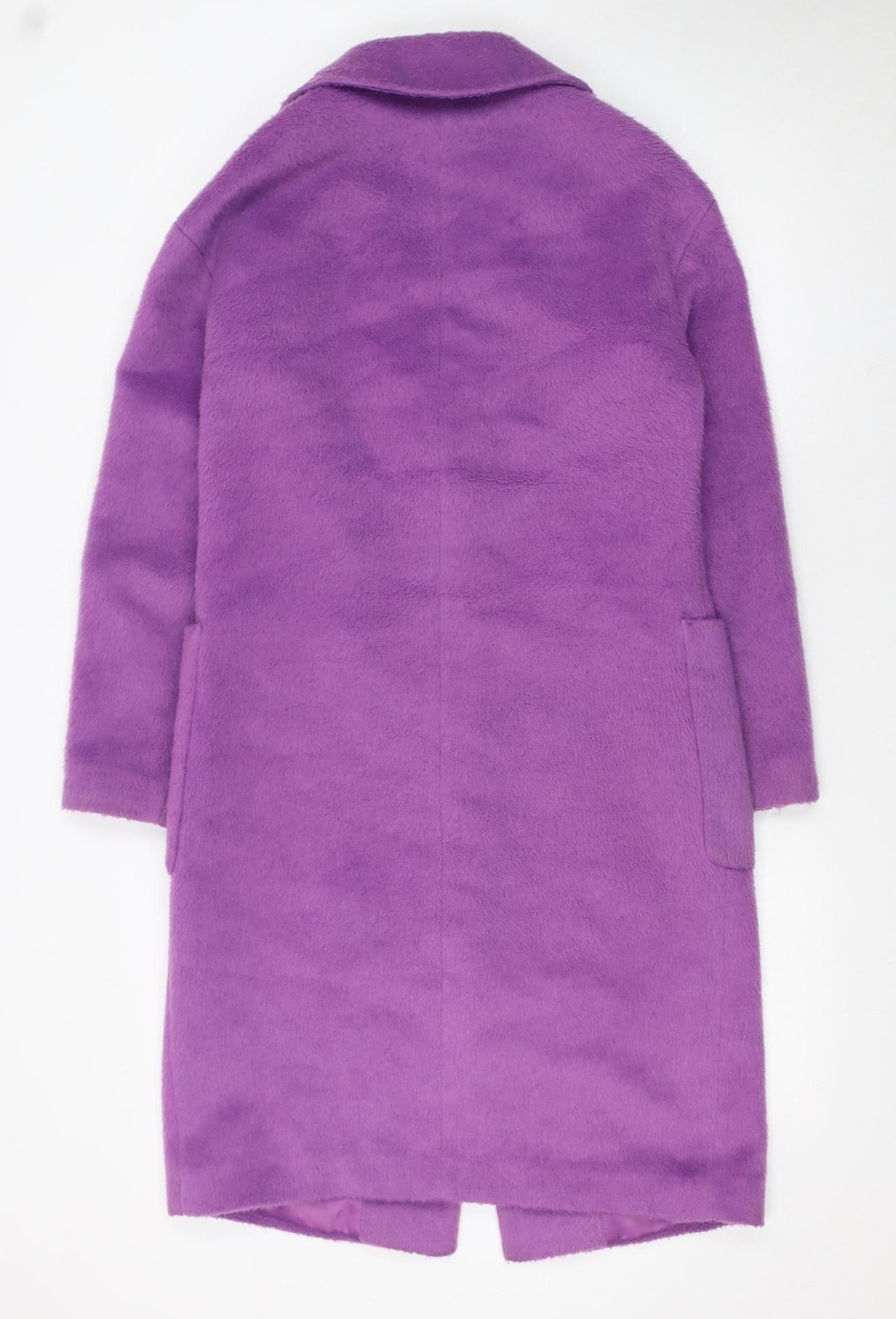 Marks and Spencer Women Purple Long Wool Blend Overcoat Size 8