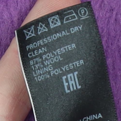 Marks and Spencer Women Purple Long Wool Blend Overcoat Size 8