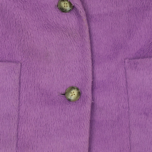 Marks and Spencer Women Purple Long Wool Blend Overcoat Size 8