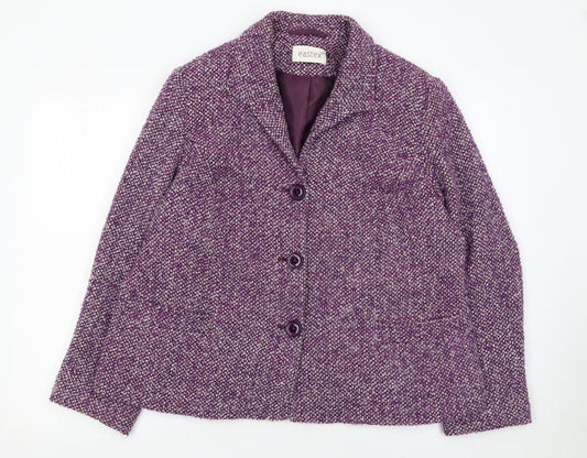 Eastex Women's Purple Tweed Wool Blend Classic Blazer Size 20