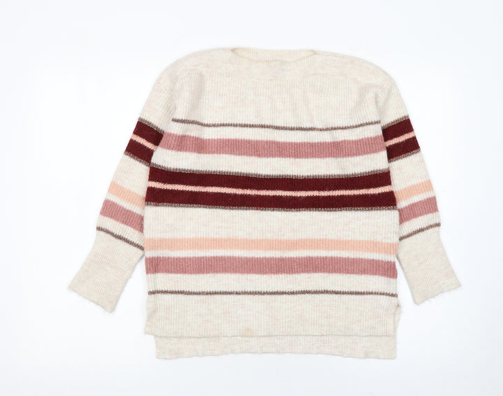 Oasis Womens Multicoloured Striped Knit Pullover Jumper XS