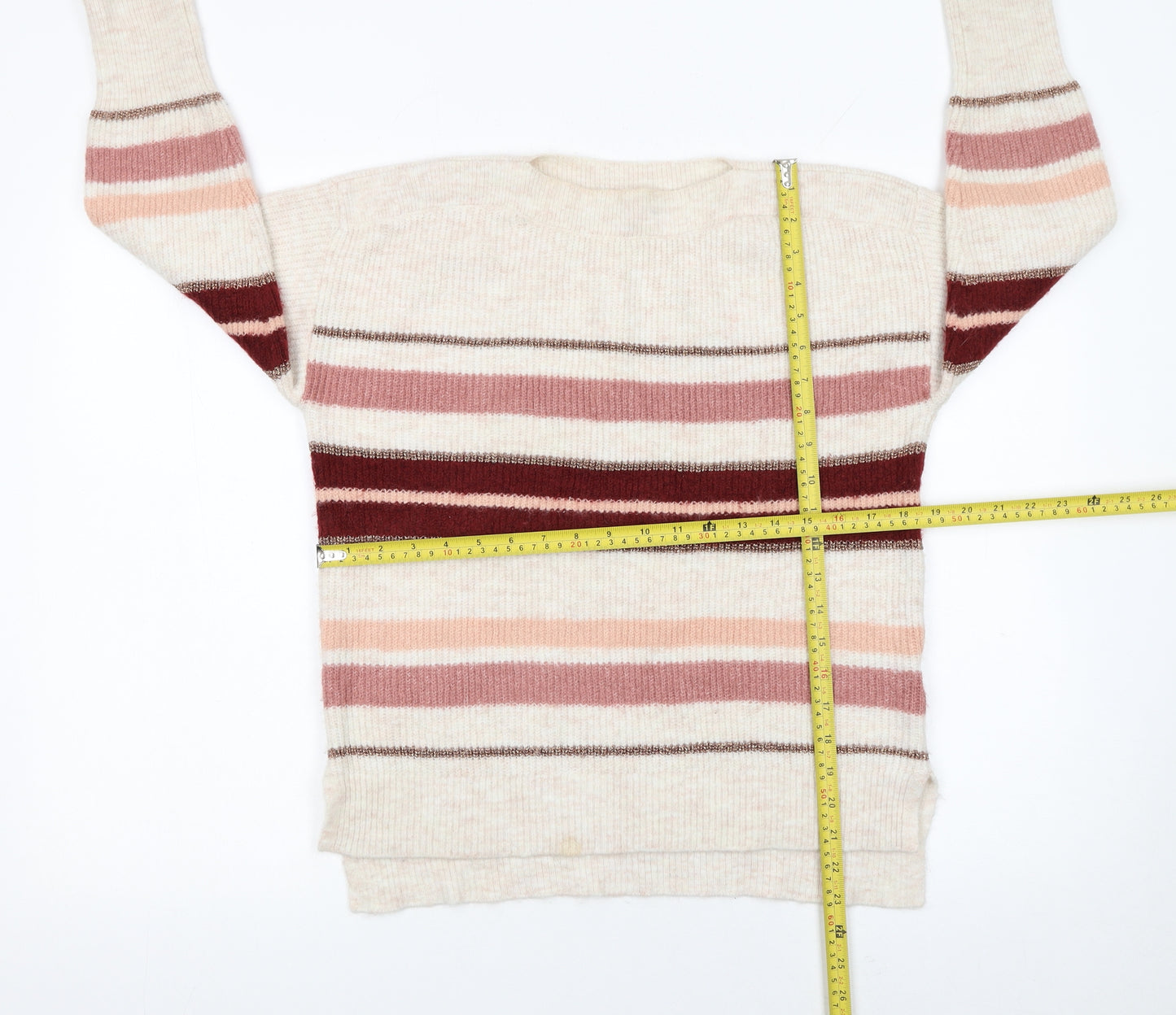 Oasis Womens Multicoloured Striped Knit Pullover Jumper XS