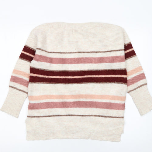 Oasis Womens Multicoloured Striped Knit Pullover Jumper XS