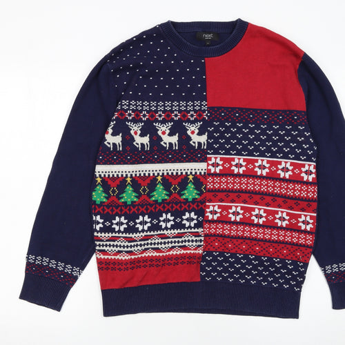 Next Men's Multicoloured Christmas Fair Isle Cotton Jumper L