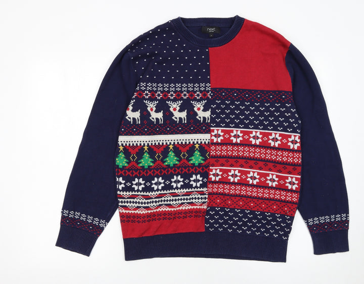 Next Men's Multicoloured Christmas Fair Isle Cotton Jumper L