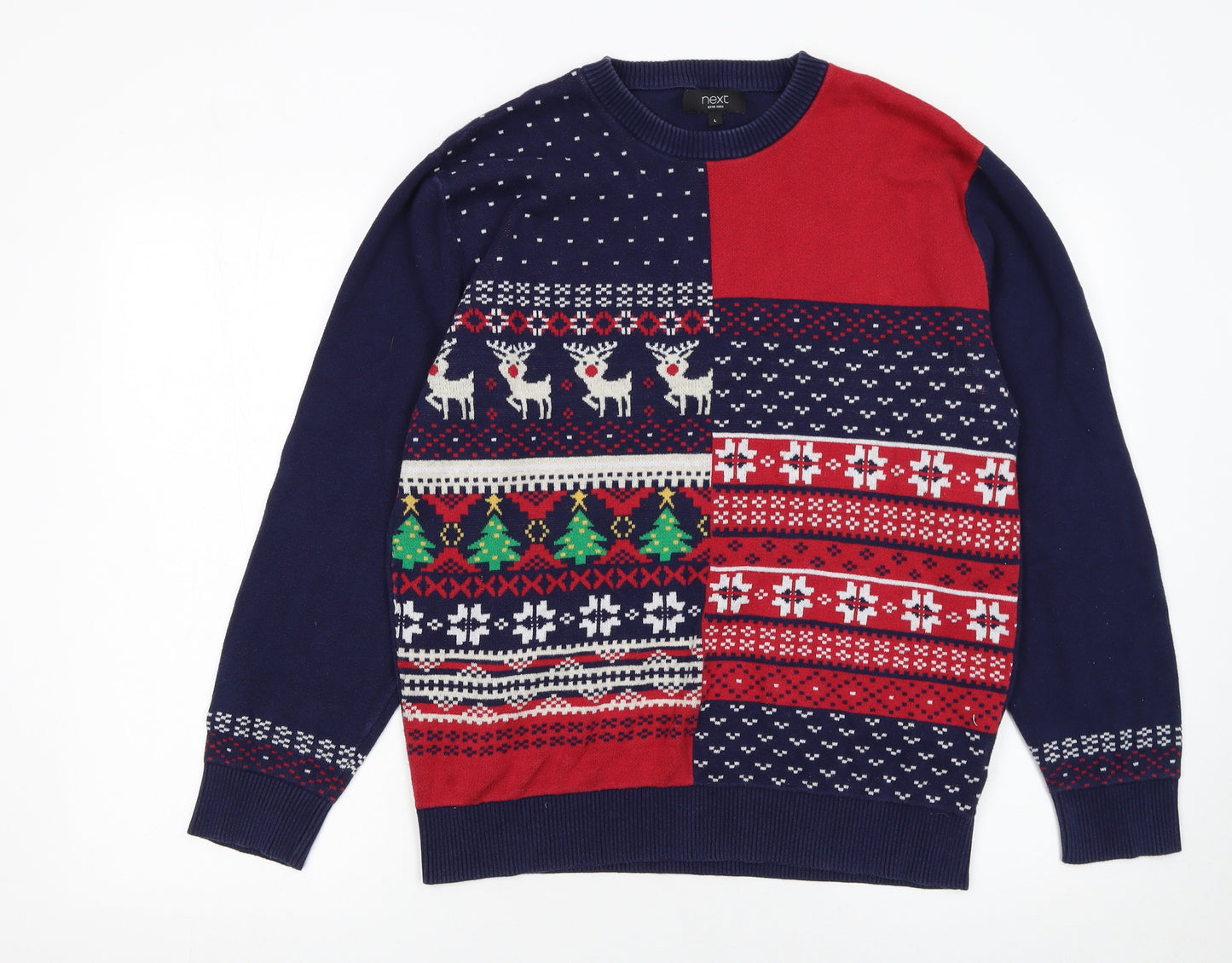 Next Men's Multicoloured Christmas Fair Isle Cotton Jumper L