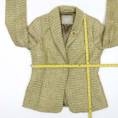 Marks and Spencer Per Una Women's Beige Bouclé Blazer Size 10