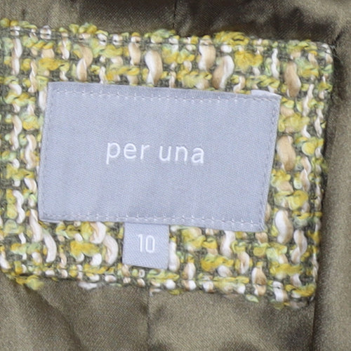 Marks and Spencer Per Una Women's Beige Bouclé Blazer Size 10