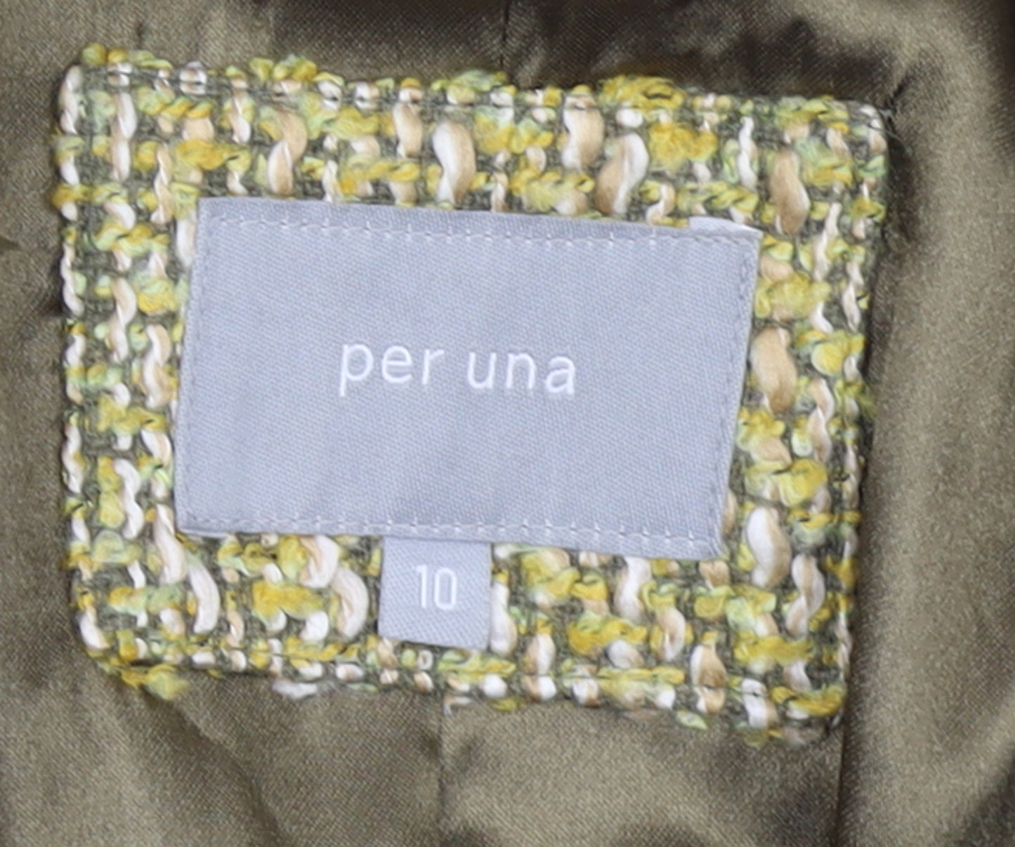 Marks and Spencer Per Una Women's Beige Bouclé Blazer Size 10