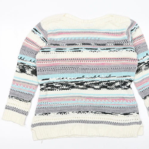 M&Co Women’s Multicoloured Knit Pullover Jumper Size 14