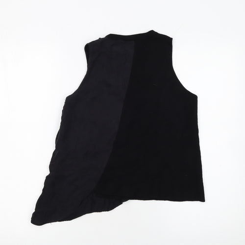 Zara Women Black Sleeveless Ruffle Camisole Tank Top Size S