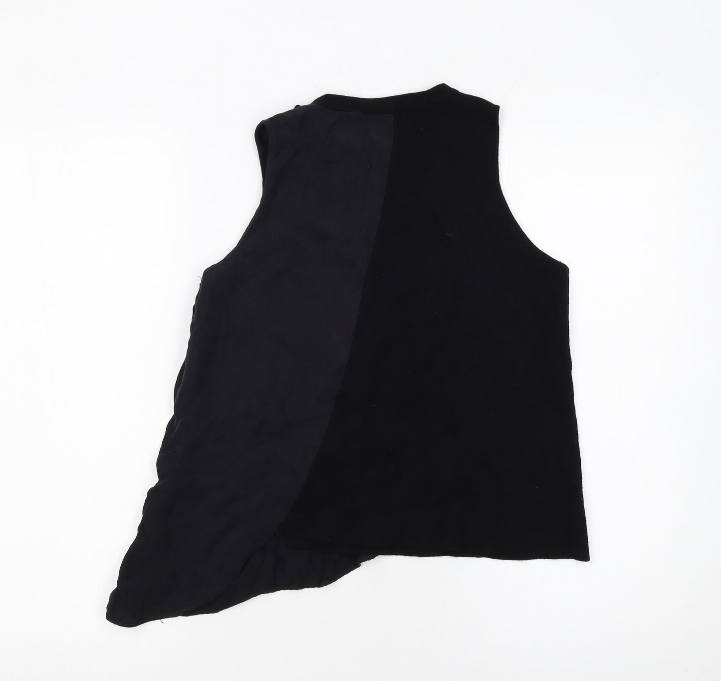 Zara Women Black Sleeveless Ruffle Camisole Tank Top Size S