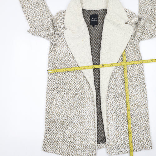 Me Jane Women Beige Faux Fur Lined Open Cardigan Size S