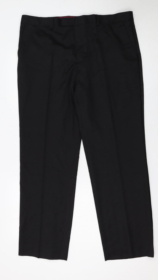 Marks and Spencer Men’s Black Regular Fit Dress Pants 38W 31L