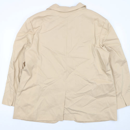 Marks and Spencer Women Beige Blazer Size 22 Single-Breasted Jacket