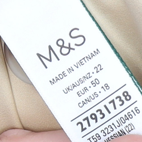 Marks and Spencer Women Beige Blazer Size 22 Single-Breasted Jacket