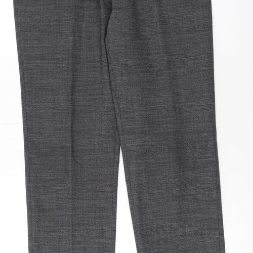 Kin by John Lewis Men's Grey Wool Blend Dress Trousers 32S Regular Fit