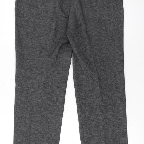 Kin by John Lewis Men's Grey Wool Blend Dress Trousers 32S Regular Fit