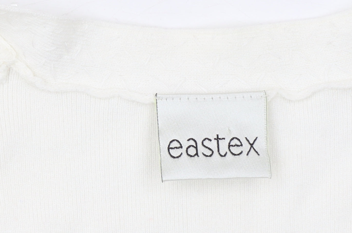 Eastex Women Ivory Size 10 Tie Front Long Sleeve Cardigan