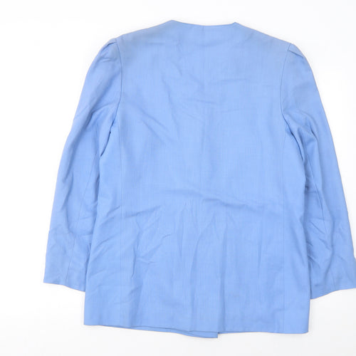 Principles Women Blue Double-Breasted Blazer Size 12 Classic Lined Jacket