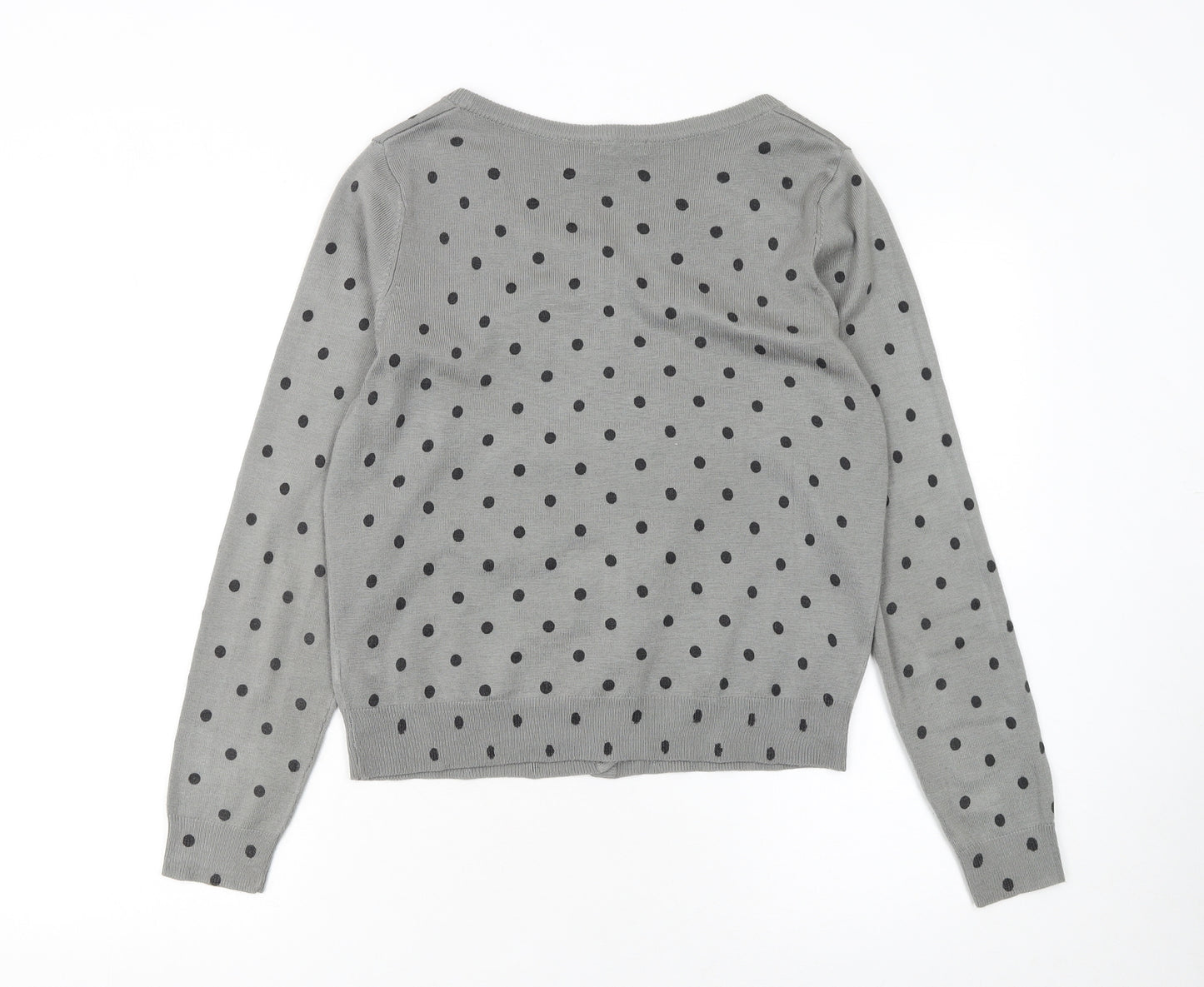 La Redoute Women Grey Polka Dot Button Cardigan Size 12/14