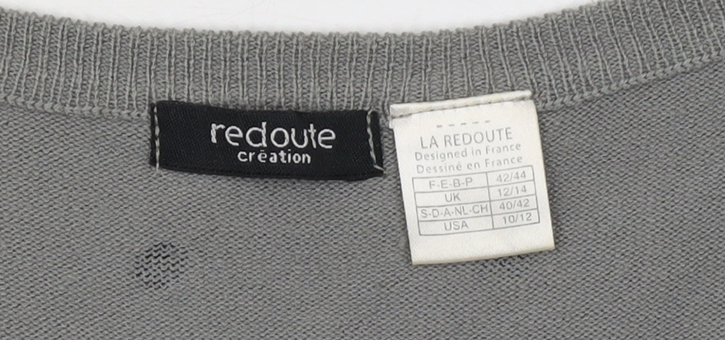 La Redoute Women Grey Polka Dot Button Cardigan Size 12/14