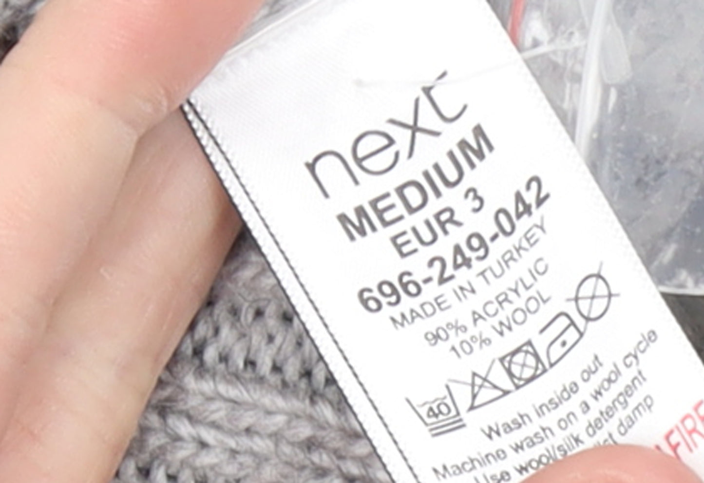 Next Womens Grey Ribbed Knit Longline V-Neck Cardigan M