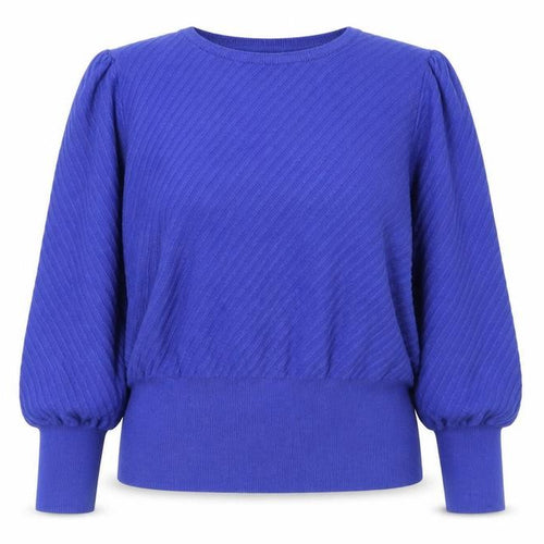 Marks and Spencer Women Blue Viscose Knit Puff Sleeve Jumper Size 16