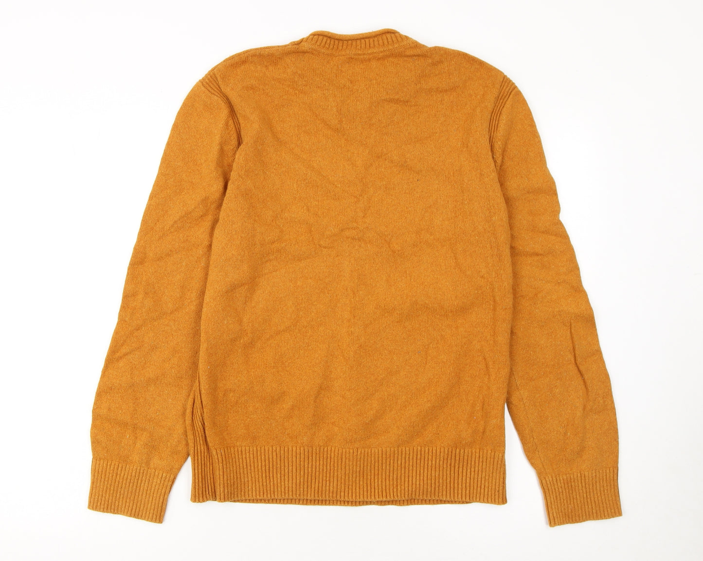 GAP Men's Orange Cotton Wool Crew Neck Jumper M Regular Fit