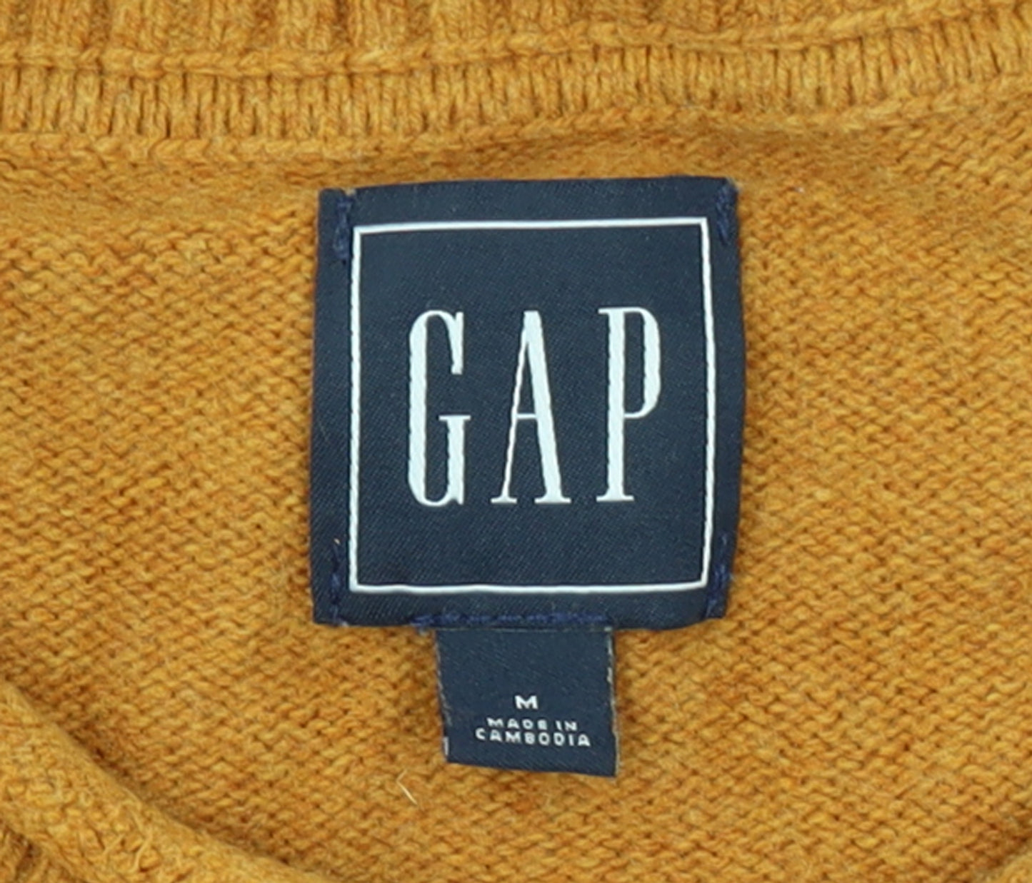 GAP Men's Orange Cotton Wool Crew Neck Jumper M Regular Fit