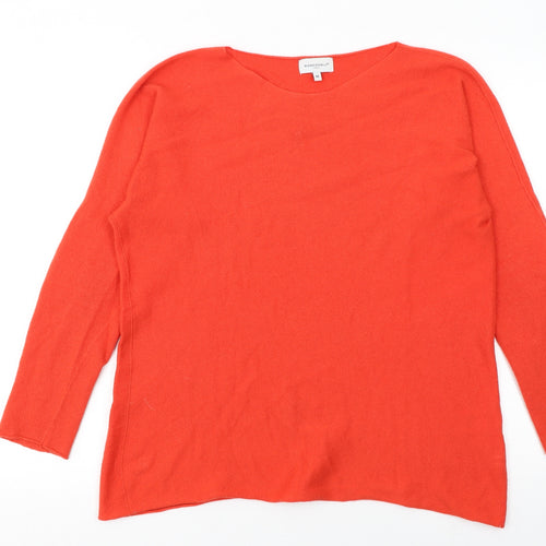 Bianco & Blu Women Red Wool Cashmere Blend Pullover Jumper M