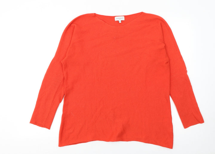 Bianco & Blu Women Red Wool Cashmere Blend Pullover Jumper M