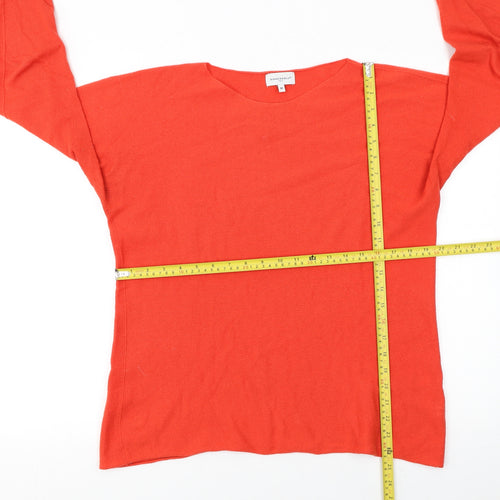 Bianco & Blu Women Red Wool Cashmere Blend Pullover Jumper M