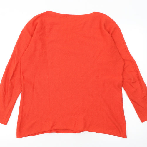 Bianco & Blu Women Red Wool Cashmere Blend Pullover Jumper M