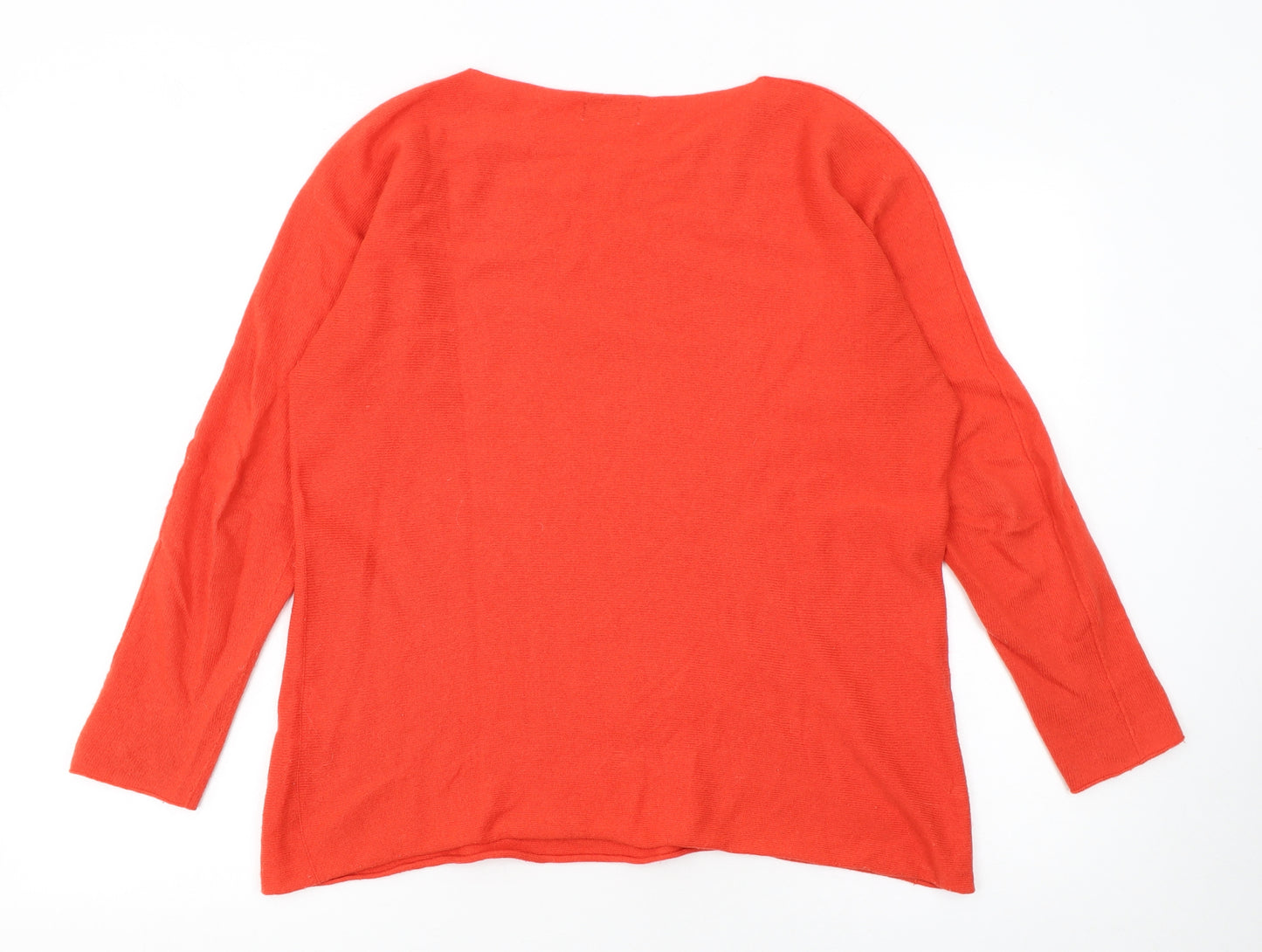 Bianco & Blu Women Red Wool Cashmere Blend Pullover Jumper M