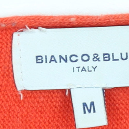 Bianco & Blu Women Red Wool Cashmere Blend Pullover Jumper M