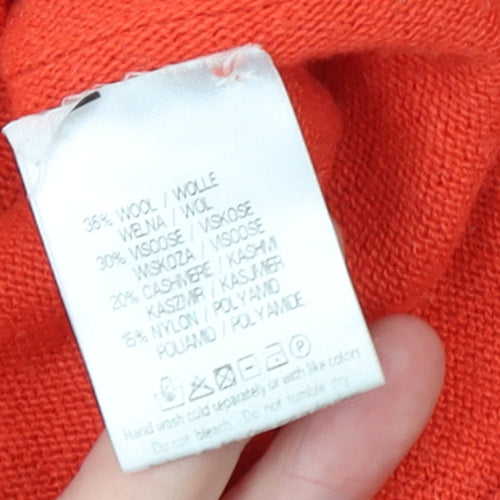 Bianco & Blu Women Red Wool Cashmere Blend Pullover Jumper M