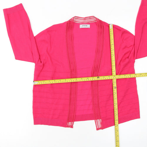Soon Women's Pink Knit Open Front Cardigan Size 12