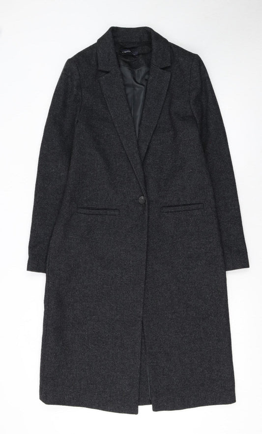 Marks and Spencer Women's Grey Wool Blend Long Overcoat UK 8
