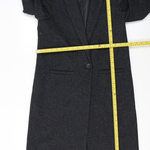 Marks and Spencer Women's Grey Wool Blend Long Overcoat UK 8
