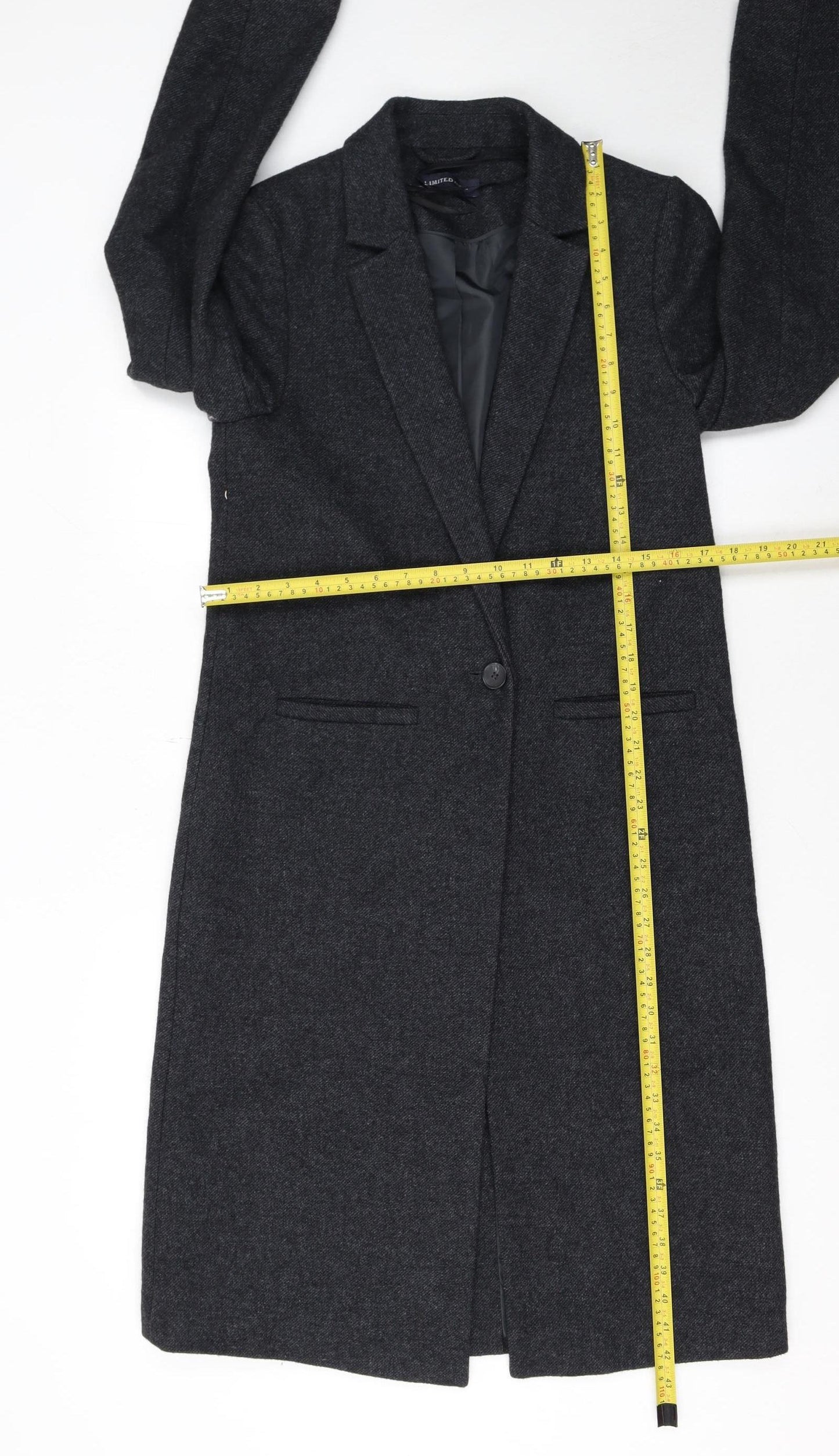 Marks and Spencer Women's Grey Wool Blend Long Overcoat UK 8