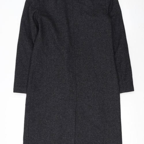 Marks and Spencer Women's Grey Wool Blend Long Overcoat UK 8